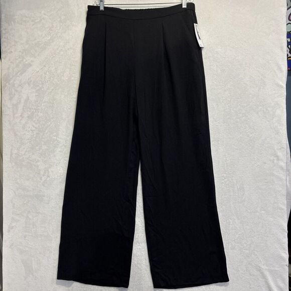Nordstrom Rack Women's Wide Leg Pleated Front Elastic Waist Pants NWT Black XL - Picture 1 of 15